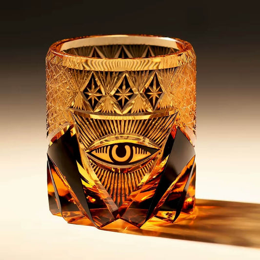 Edo Kiriko Blue Flame Hand-Cut Whisky Glass