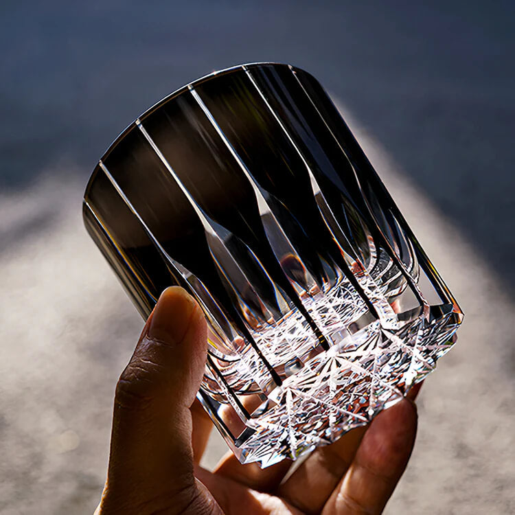 Edo Kiriko Black Comet Hand-Cut Whisky Glass