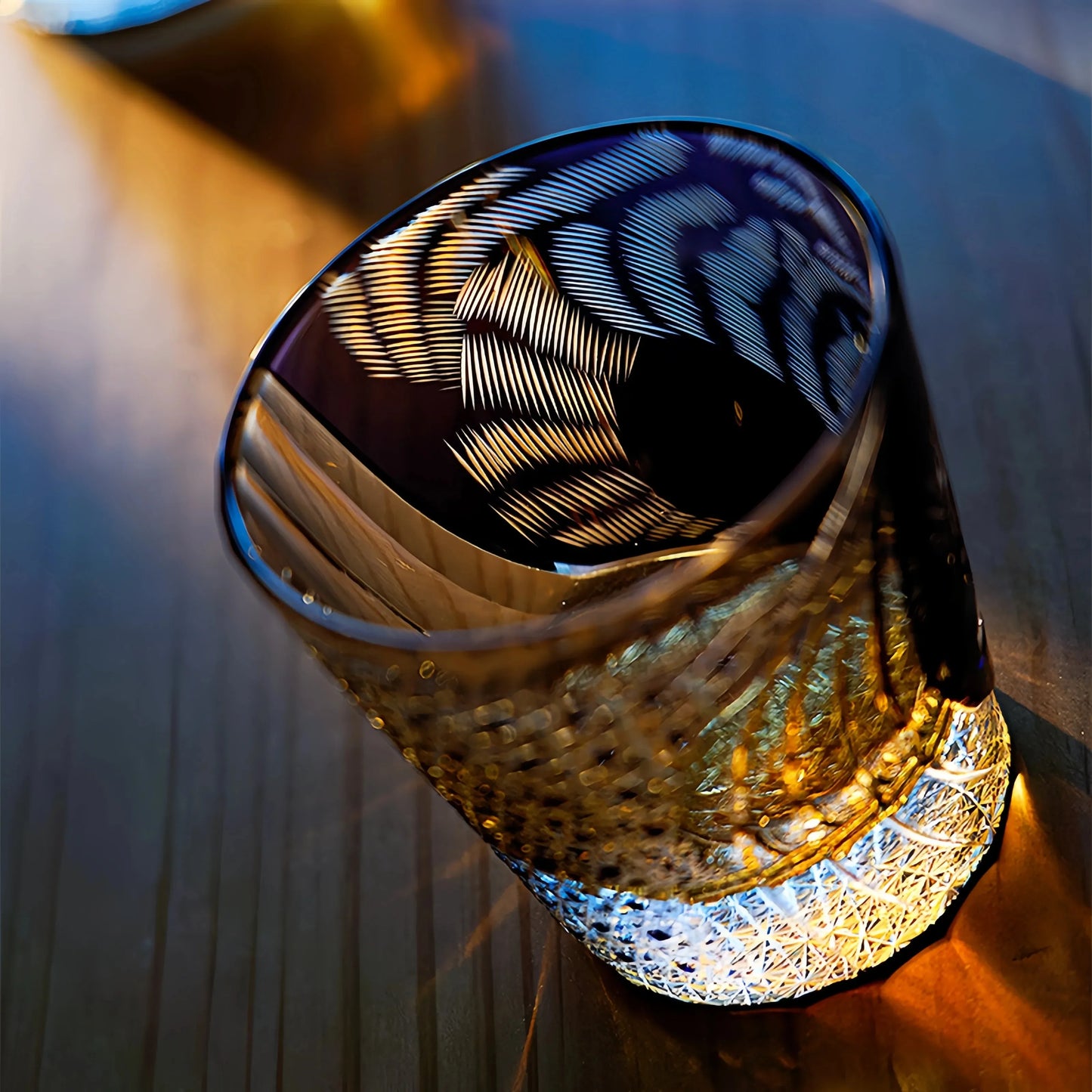 Edo Kiriko Murasaki Tora Hand-Cut Whisky Glass